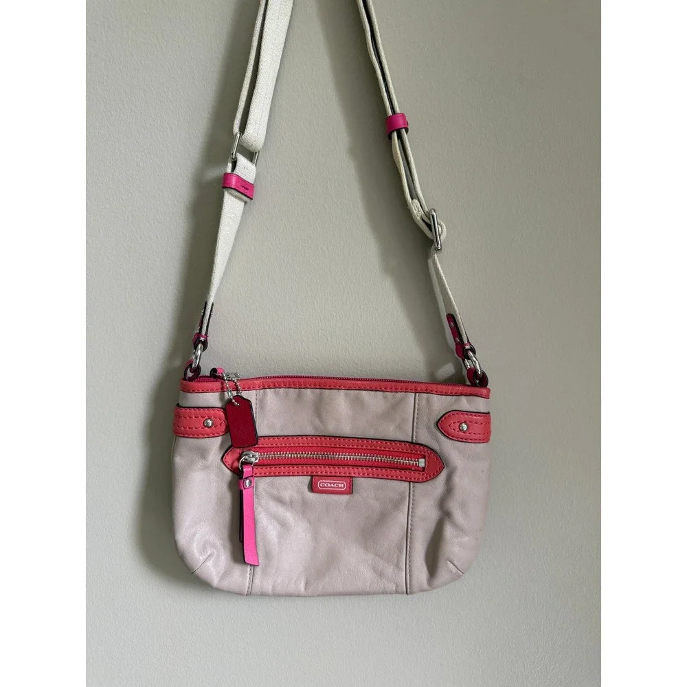 Coach Pink and Beige Crossbody Bag